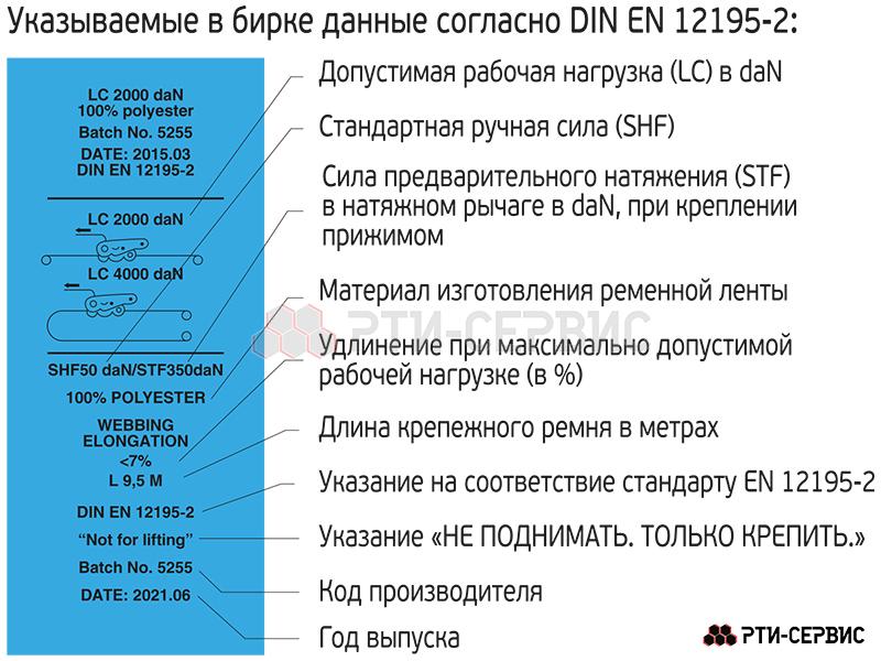 Ремень стяжной для крепления груза 0,25/0,5 тн 25 мм (с пружинным замком) - фото 1