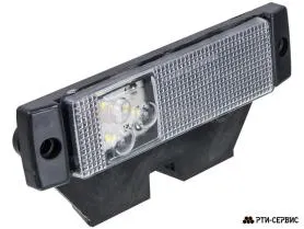 Фонарь габаритный 3-х диодный с кронштейном LED (белый) 24 V - фото 1