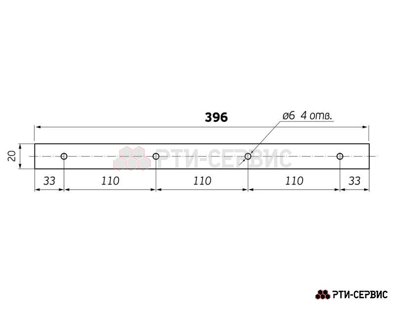 Планка крепления брызговика 400, 420 мм (комплект 2 шт.) - фото 1