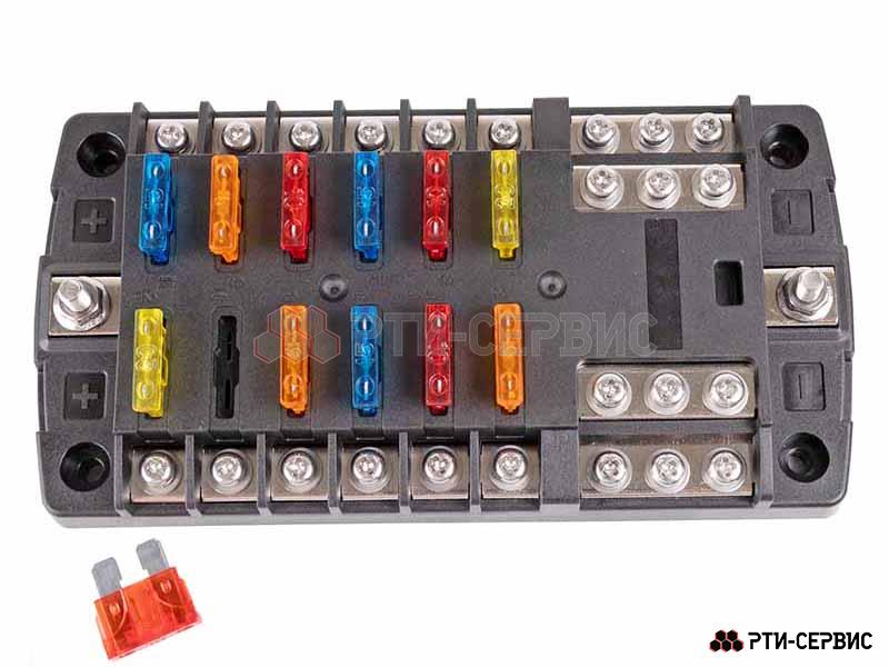 Блок предохранителей 12 позиционный с LED индикатором   - фото 1